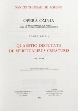 Quaestio Disputata de spiritualibus creaturis T2, édition reliée