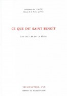 Ce que dit Saint Benoît