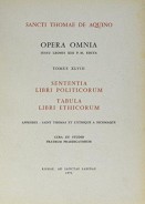 Sententia libri Politicorum. Tabula libri Ethicorum
