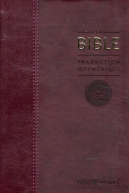 La Bible - Traduction Œcuménique. Notes essentielles, similicuir bordeaux tranche or