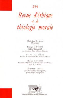 Revue d'éthique et de théologie morale 254