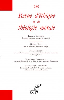 Revue d'éthique et de théologie morale 280