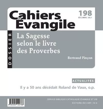 CE-198 La Sagesse selon le livre des Proverbes